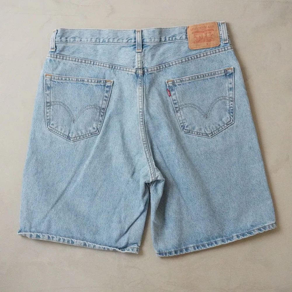 Vintage Levis 550 Relaxed Fit Shorts W36 Mens Light Wash Denim Stonewash 90s